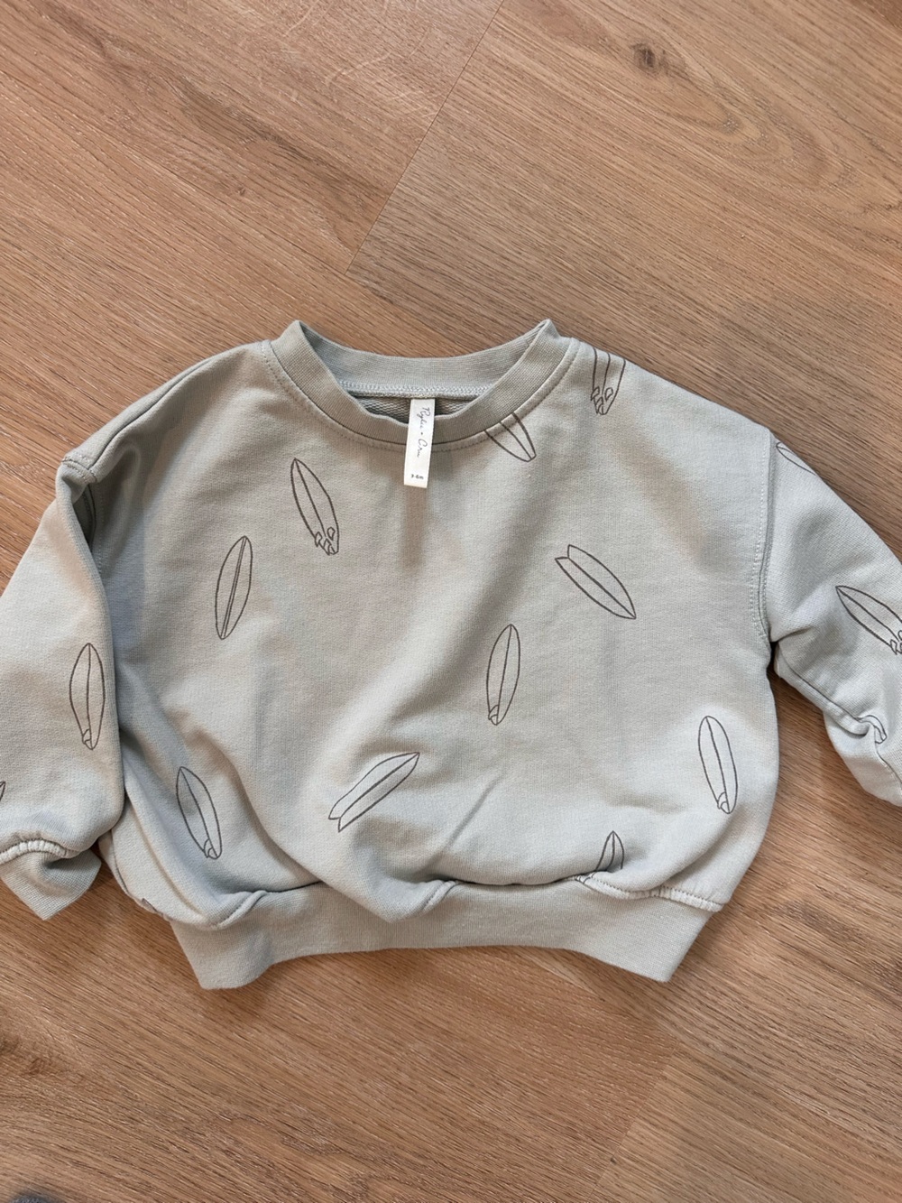 Rylee + Cru surfboard sweatshirt salty blue